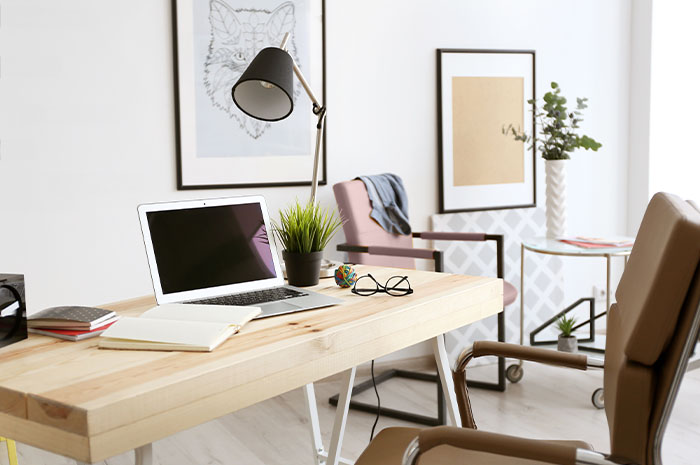 Fotografia de um home office